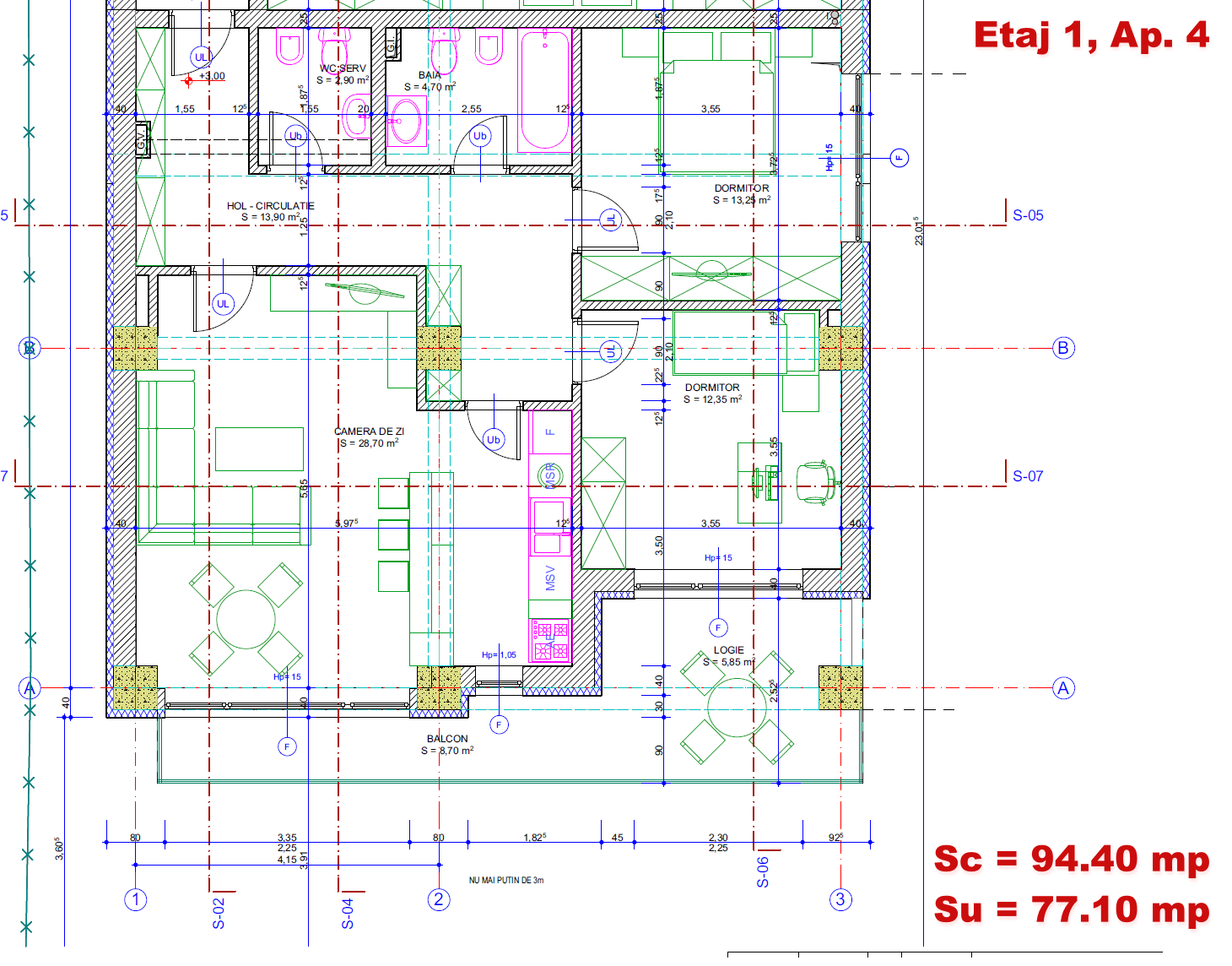 Apartament 4 – Faza 1 – Etaj 1